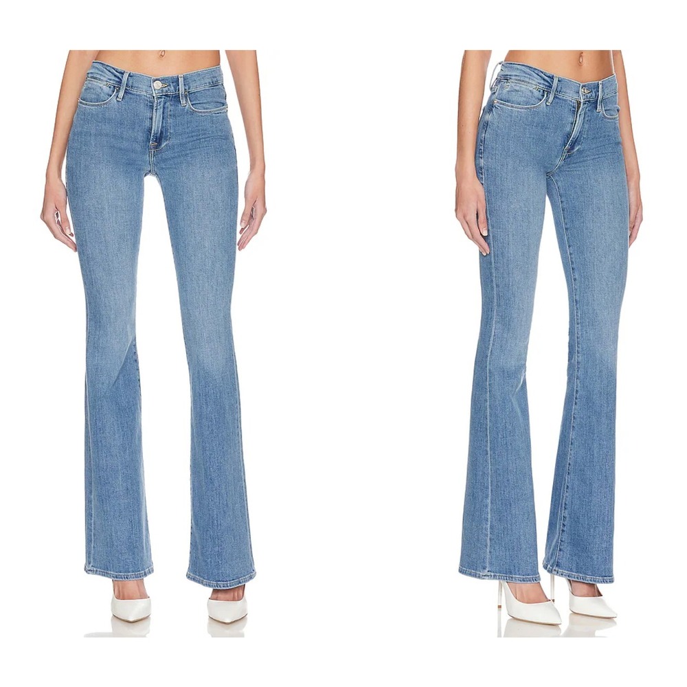 Frame Le High Flare Jeans in Jonah Blue Light Fading Women‎ 25 Designer $248